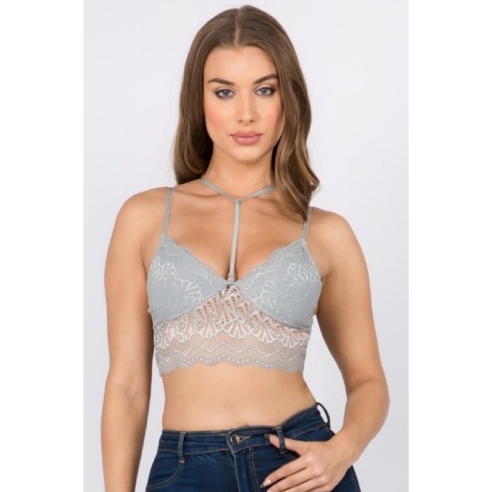 NWT Heather Gray Lace Bralette